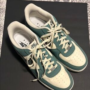 Nike Air Force 1 Low in Green and Cream